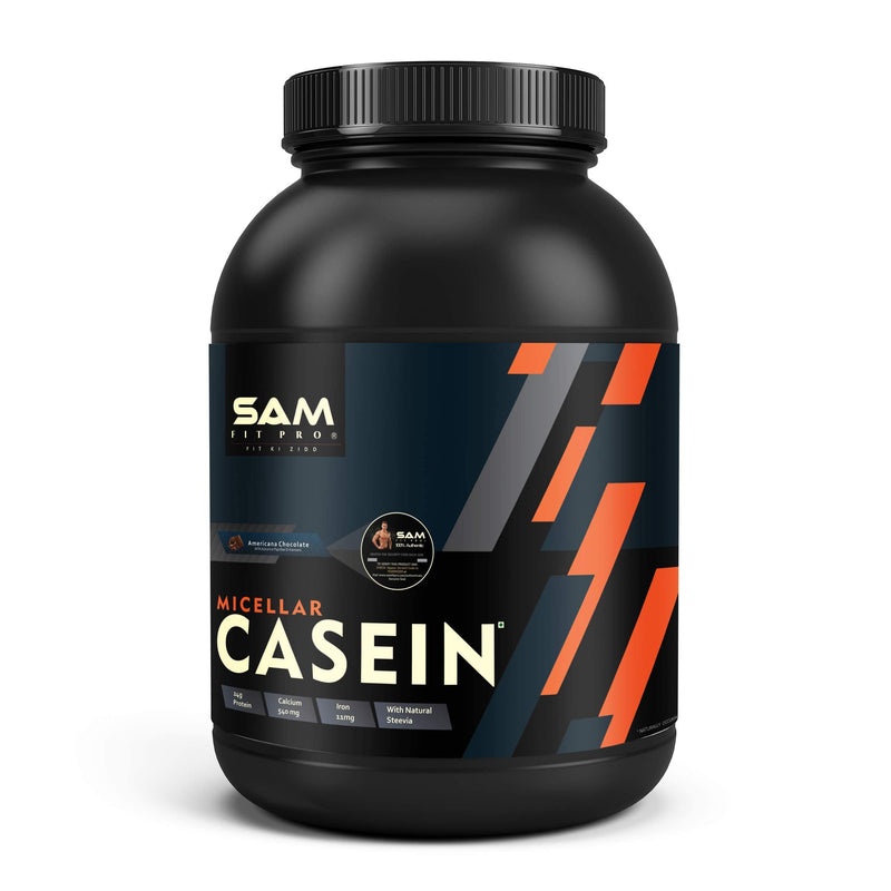 SamFit Pro Pure Micellar Casein (2.2Lbs) With Natural Stevia 26g protein per scoop | Slow-digesting anti-catabolic protein | Chocolate