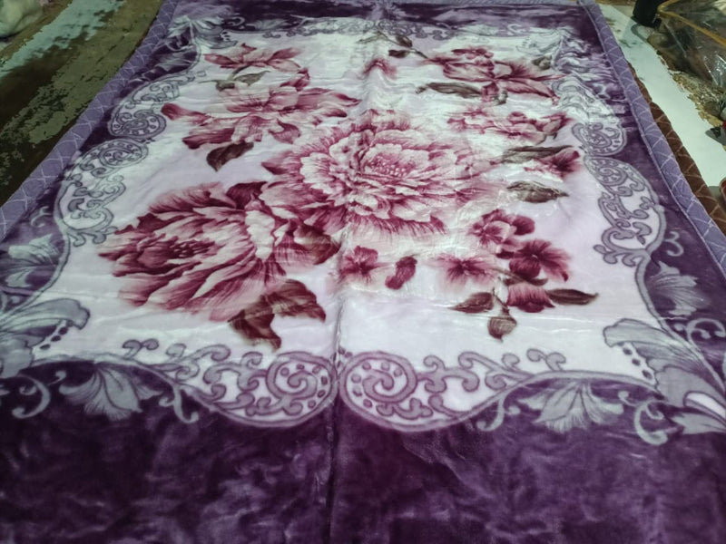 Signature Comfy Silky Soft Floral Single Bed Embossed Mink Blanket for Winters - Embossed Design That Will Enhance Your Room