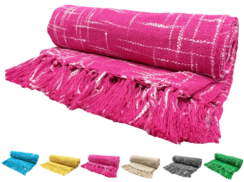 Fashion Throw Sofa Throw, Throws for Sofa and Couch, Sofa Throws for 3 Seater Size: 50X60 inch (Dark Pink)