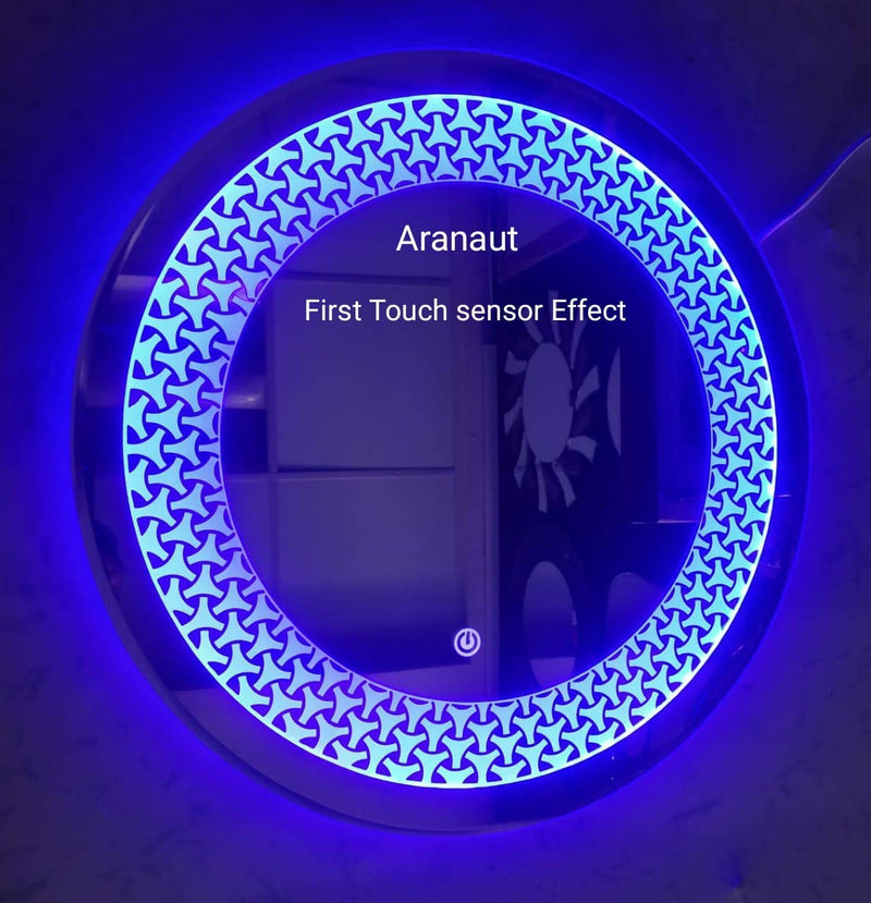 Aranaut Jewellers 3D Round Glass LED Wall Mirror Make-up Light (24 x 24 inch)