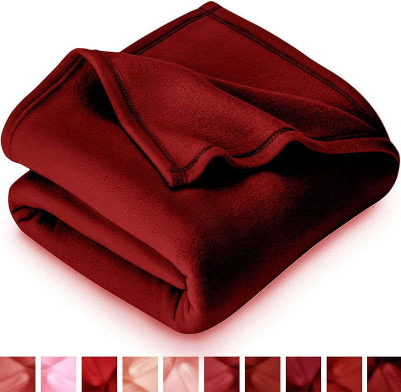 Dtex Glacial Microfiber All Season Polar Soft Warm Fleece Blanket for Home (Double Bed 90x90 Inches Set of 2 Maroon)