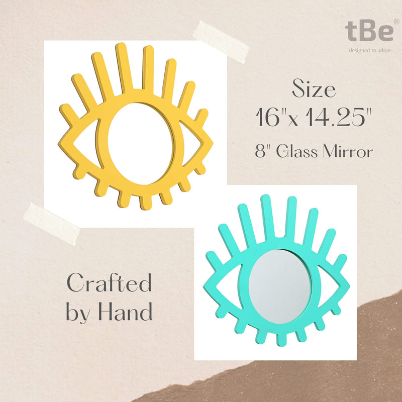 TBE DESIGNS Wall Decor Eye Mirror (Sunshine Yellow)