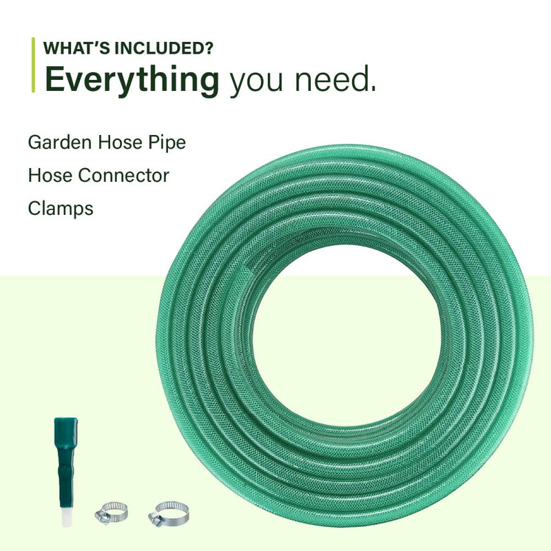 Garbnoire Heavy Duty 3 Layered Braided Water Hose Pipe (Size : 0.5 inch) Garden Pipe Outdoors, Watering Hoses, Floor Clean with Hose Connector and Clamps (Length : 10 Meters (33 Foot))