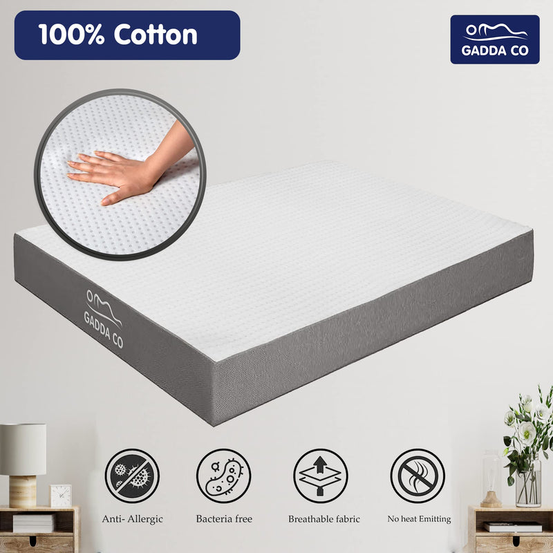 GADDA CO Mattress | 10 Years Warranty | Orthopedic Mattress Double Bed, 6-Inch Bed Mattress, King Size, Hard & Soft Foam for Dual Comfort (White, 6x6.5 feet / 78x72 inches)