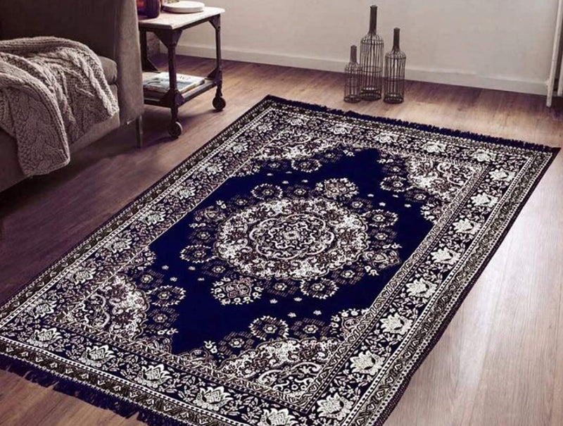 Raas Blue Color Acrylic Gorgeous Carpets (5 X 7 Ft), Large Rectangle