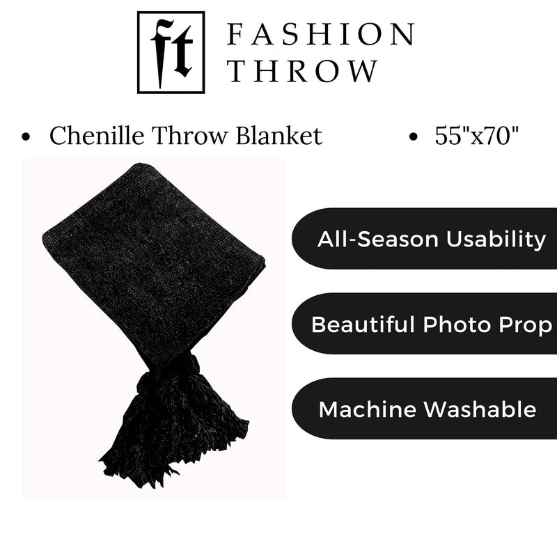 Fashion Throw Blanket Soft Chenille Sofa Throws for 3 Seater