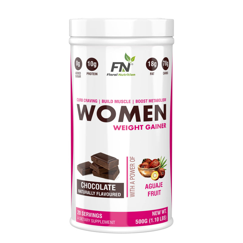 Floral Nutrition Women Super Weight Gainer/Mass Gainer with Vitamins & Minerals Protein Shake (500 g, Chocolate)