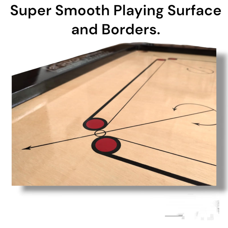 RMP Carrom Board for Kids 20 inches Glossy Finish with Carrom Board Coins Fiber, Carrom Board Striker and Magic boric Powder, Carrom Board for Play.