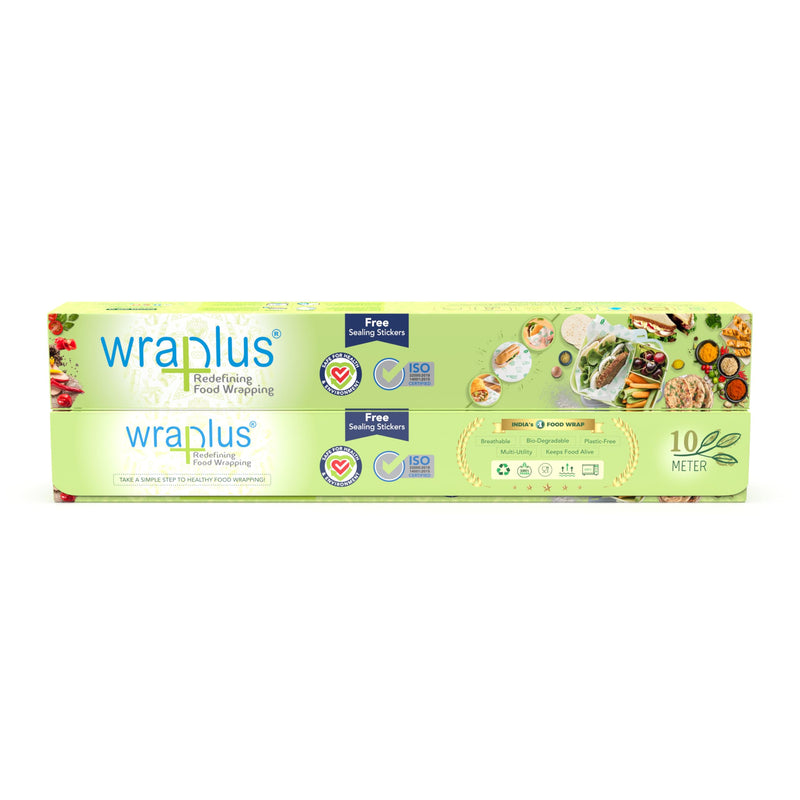 WRAPLUS "REDEFINING FOOD WRAPPING " Multipurpose Food Wrapping Paper I 10M I Green and White I Food Wrapping Paper roll I Food wrap Paper I Wrapping Paper for Food I Wrapping Paper I Pack of 2