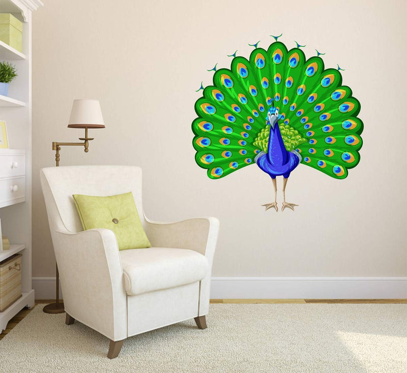 Tuffuk Beautifull Peacock Large Vinyl Wallstickers for Home Decorations(50 cm x 50 cm)4TZ074