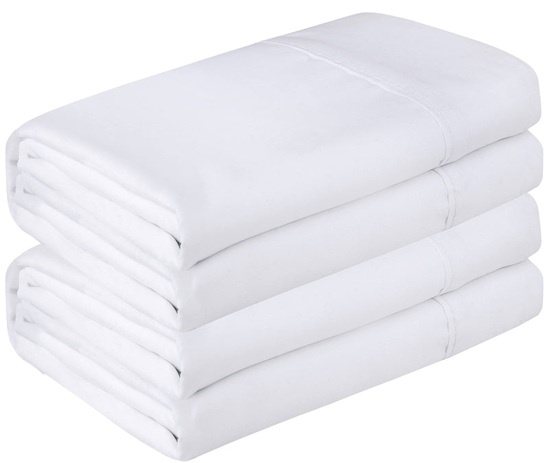 Royale Linens 2 Pack Flat Sheet Set - Top Sheet - Ultra Soft & Breathable - Brushed 1800 Microfiber - Wrinkle & Stain Resistant - Hotel Quality - King Flat Sheet Sold Separately (King, White)