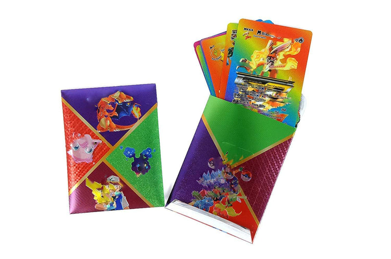 SHINETOY Playing Cards l 55 PCS Rainbow Foil Card Assorted Cards TCG Deck Box - V Series Cards Vmax GX Rare Rainbow Cards and Common-Rare Mystery Card… (55 pcs Rainbow)