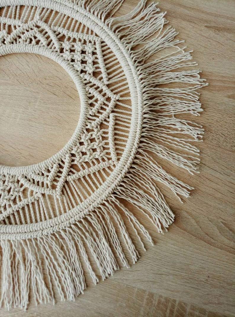 Zazza Home-Round Macrame Wall Hanging, Circle Macrame,Bohemian Decor, Home Decor, Wreath