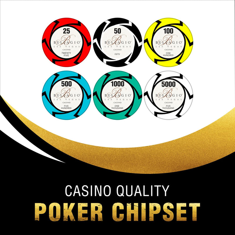 Bellagio Casino Poker Chips Comes with The Set of 300 & 500 Pieces, Clay, 40 MM, 14gms (300 Pcs)