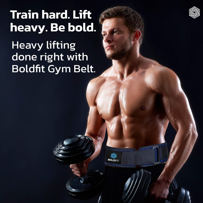 Boldfit Gym Belt Weight Lifting Belts For Gym Exercise Belt Powerlifting Belt Deadlift Belt Gym Waist Belt For Men And Gym Waist Belt For Women Gym Accessories For Back Support Lifting Belt - M