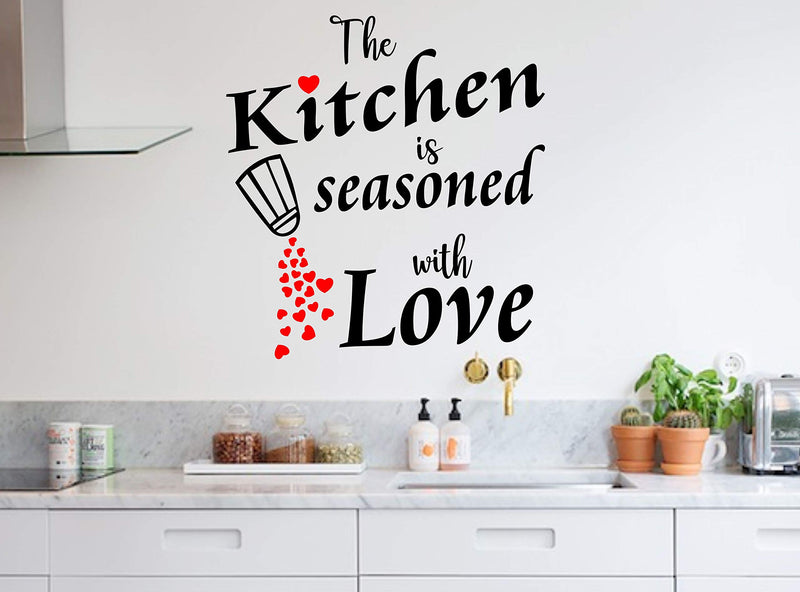 Sticker Hub The Kitchen is Seasoned with Love Decorative Kitchen Wall Sticker