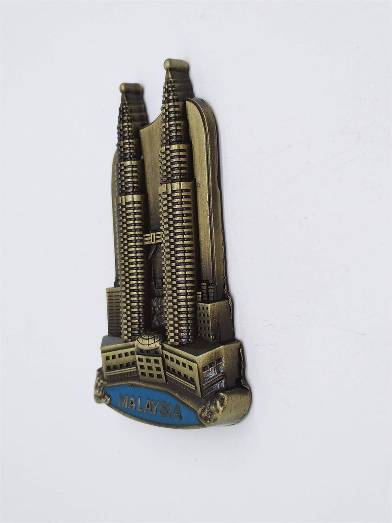 3D Petronas Twin Towers Kuala Lumpur Malaysia Metal Fridge Magnet,Home & Kitchen Decoration Magnetic Sticker Malaysia Refrigerator Magnet Travel Souvenir Gift