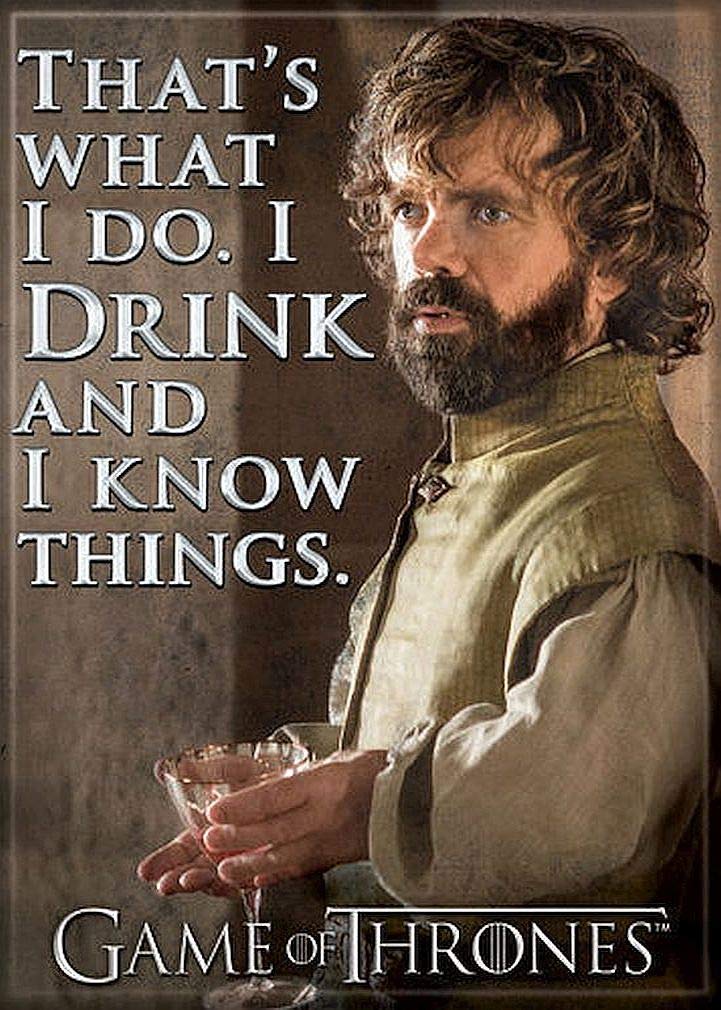 Ata-Boy Game of Thrones Tyrion 'I Drink and I Know' 2.5" x 3.5" Magnet for Refrigerators and Lockers