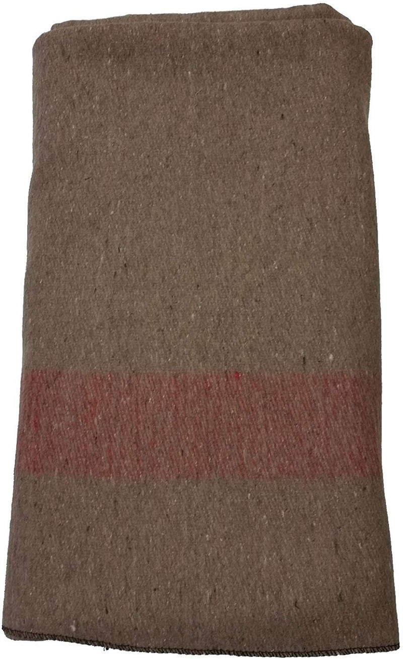 NextGen NWF Swiss Army Wool Chestnut Blanket (Brown with White Cross and Red Stripe, Single), tear_resistant, Pack of 1