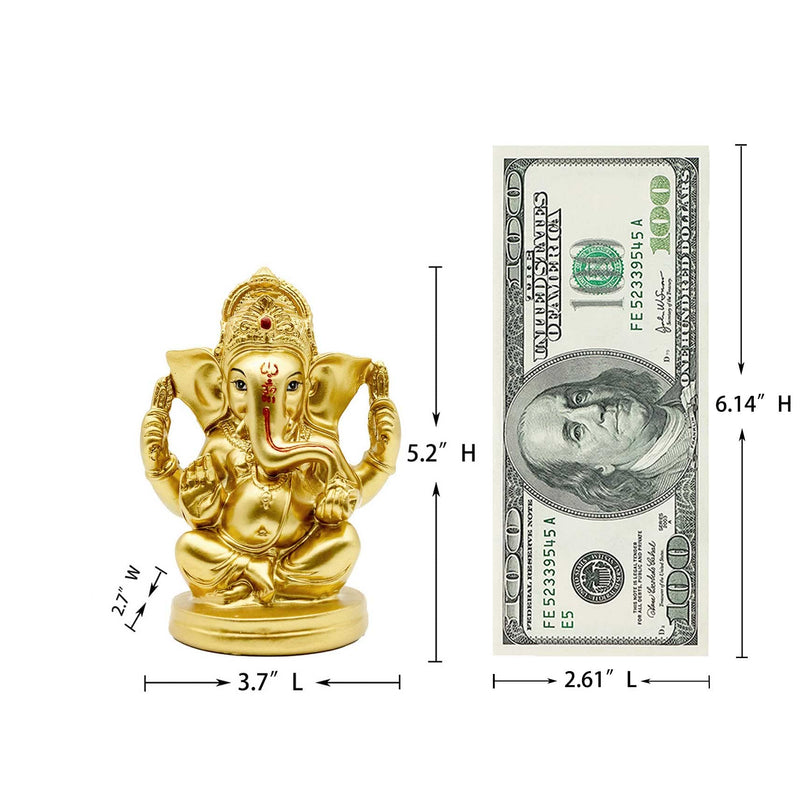 BangBangDa Hindu God Lord Ganesha Idol - Indian Ganesh Statue Sculpture India Murti Pooja Item Home Office Mandir Temple Puja Decor Yoga Zen Meditation Altar Shrine Kit Religious Gifts