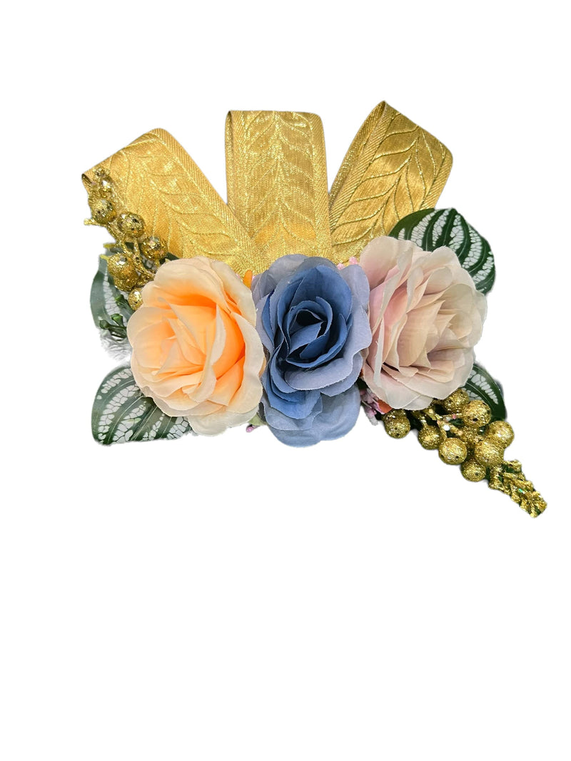 WS Wrap Shap 3 Big Rose Artificial Flower Bunch for Decoration, Gifting, Trousseau Packing, Hampers, Gift Packing (3)