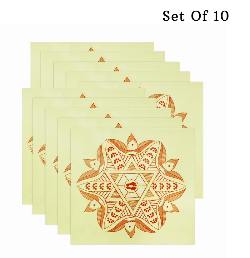 Ekan Laxmi Charan Paduka Religion Stickers for Mandir Office Home Wall Puja Room Diwali Decoration Combo Pack of 1 (Model-3)