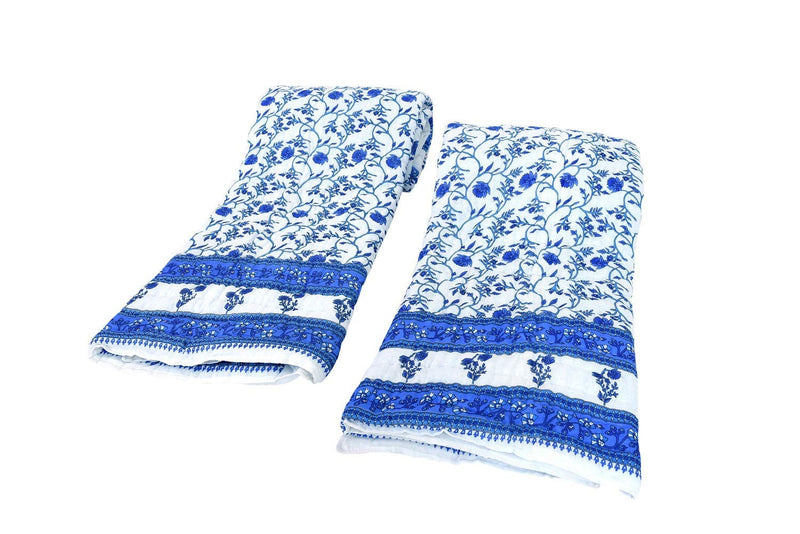 Namaste India Light Weight Reversible Both Side use Single Bed Soft Jaipuri AC Razai DesignerFloral net in Middle Cotton Quilts Blankets for Home (Size 55X85 inch) - Set of 2 razai