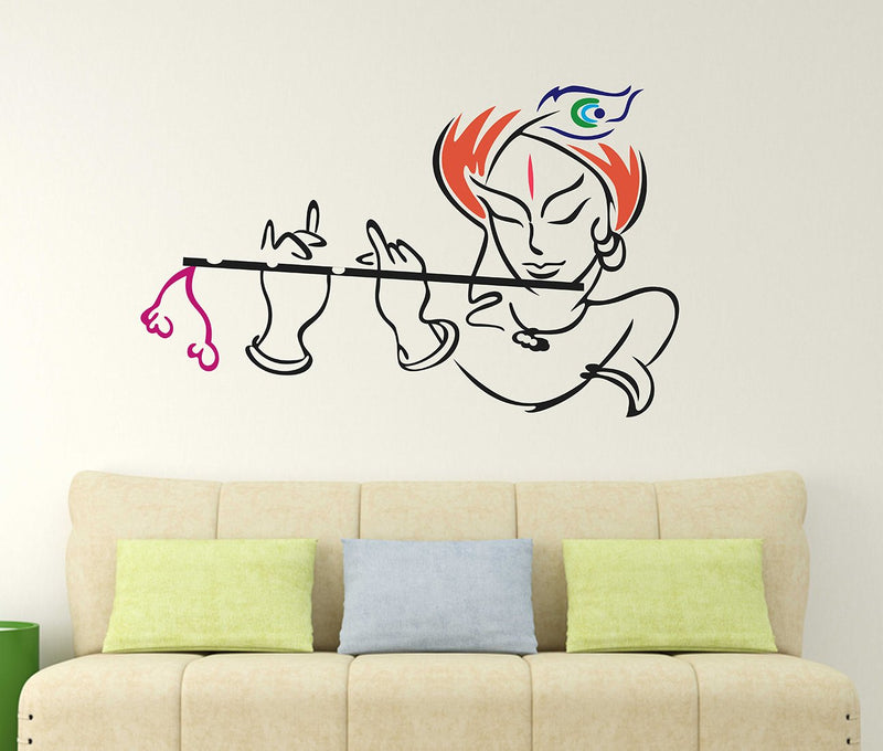 Wallstick Lord Krishna wallstickers (Vinyl 80 cm x 50 cm)