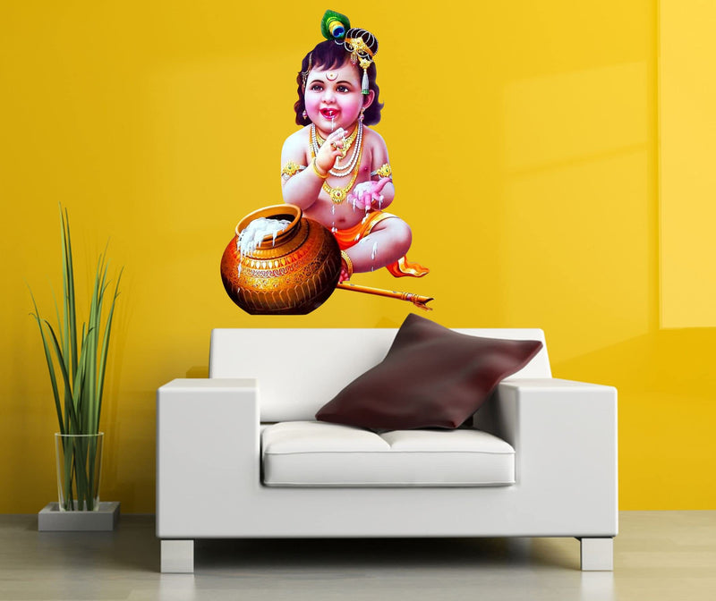 Delight Art Little Shree Krishna Design Wall Sticker Size - ( 39*56 ) cm Model id - ( DAMC00694L )