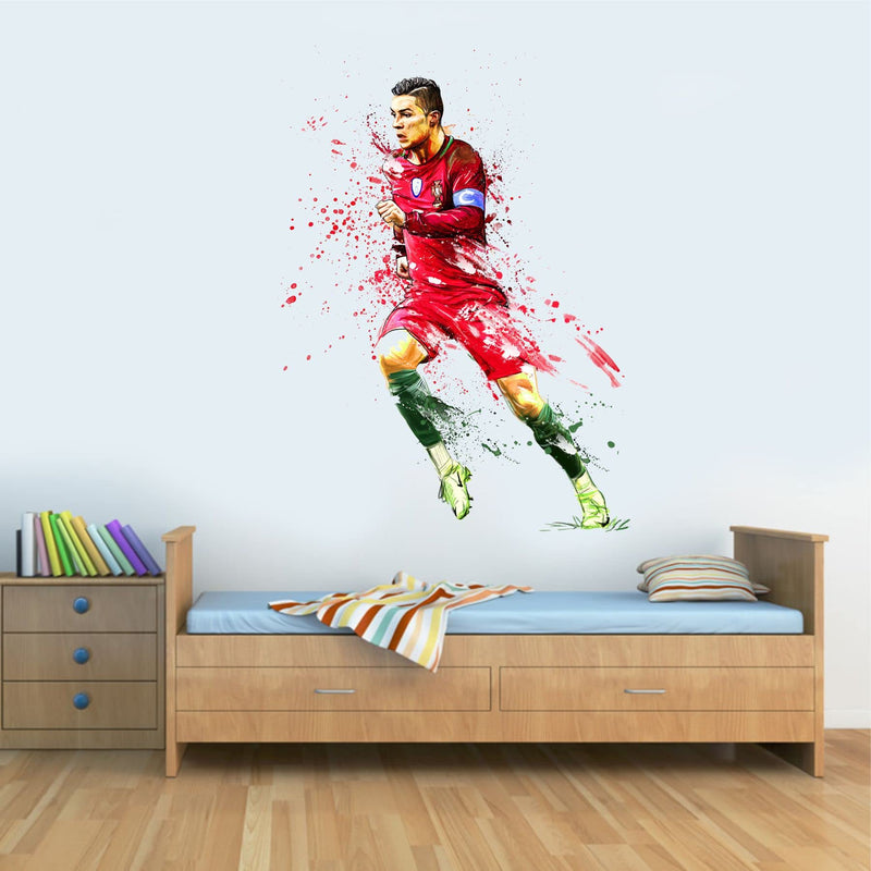 Sticker Yard Football Player Ronaldo Vinyl Wall Sticker for Living Room/Bedroom/Office and All Decorative Wall Stickers Size 55X76CM