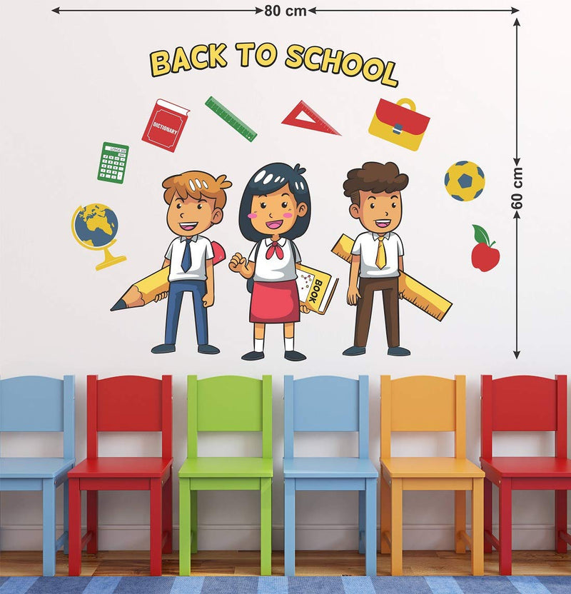 Tuffuk Back to School Large Vinyl Wallstickers for Home Decorations(80 cm x 60 cm)5TZ0187