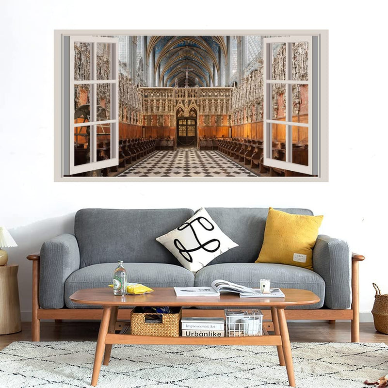 GADGETS WRAP Printed Wall Decal Sticker Fake Window Style Decal (90cm x 50cm) - The Choir Stalls