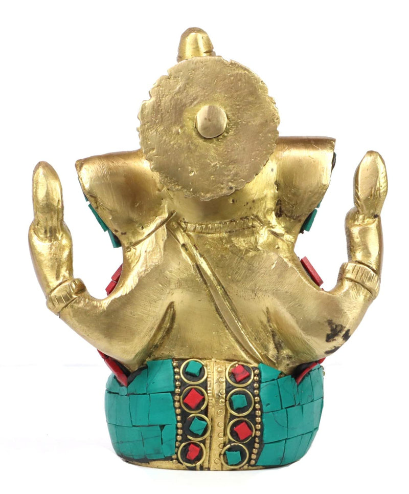 ASHIRWAD Brass Lord Ganesha Idol Statue for Home Hindu God Ganpati Bappa Vinayaka Murti (Ganesh-01)