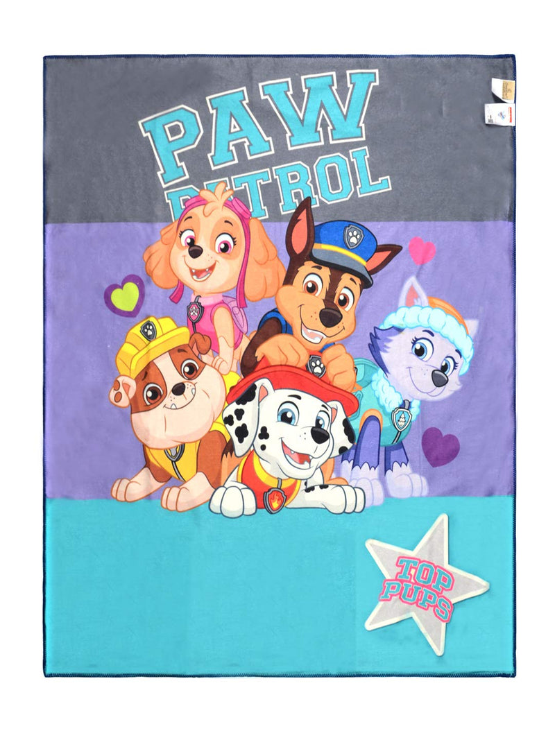 Saral Home Paw Patrol Pups Soft Velvet Reversible Blanket/Cover/Throw - 125x150 cm, Navy