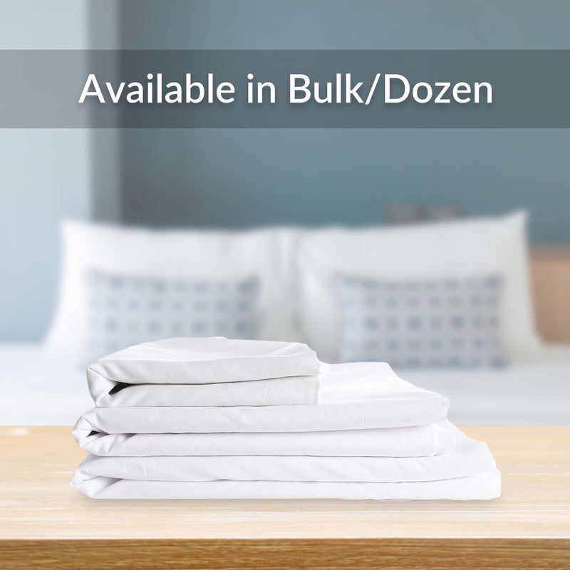 6 Twin Flat Sheet (66"x108") White T-200 Percale Hotel Linen (Available in Bulk/Dozens) (Twin)