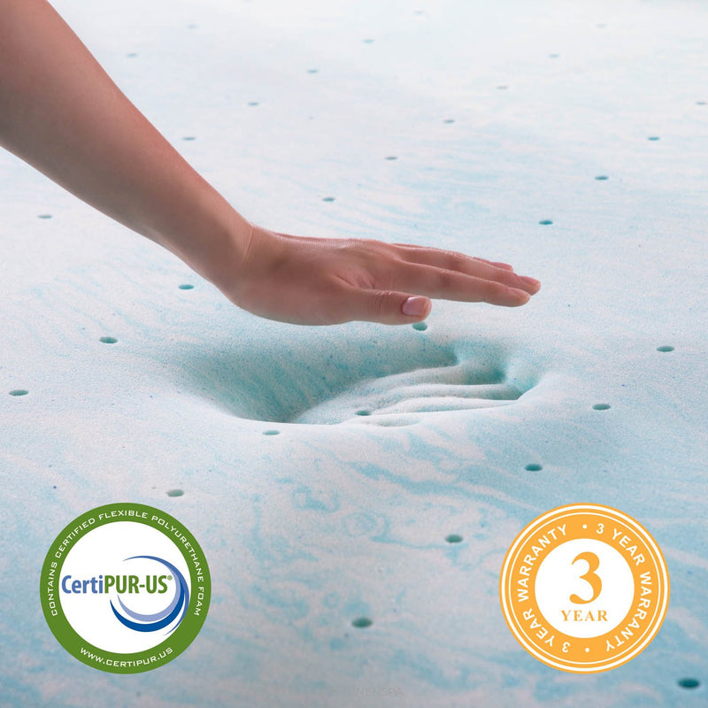 Linenspa LS20TX30SWGT 2 Inch Gel Swirl Memory Foam Topper-Twin XL