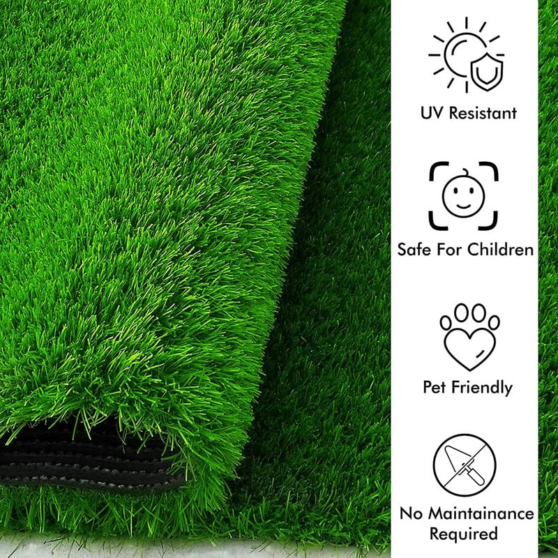 BOMBAY DREAMS 35 mm Artificial Lawn Turf | High Density Premium Grass | Indoor & Outdoor UseCarpet Mat | Dust & Waterproof Mats | Skin Friendly | Artificial Grass Carpet Mat (Size- 4 x 5 feet)