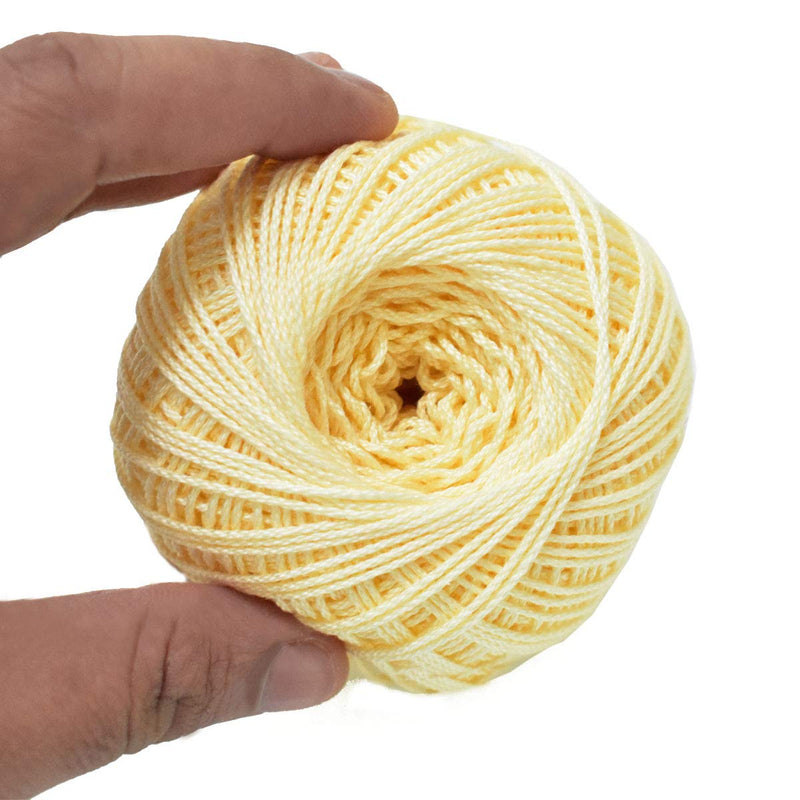 Embroiderymaterial Anchor Knitting Cotton Yarn Thread Wool (50 g, 1 Roll, Creamy and Yellow)