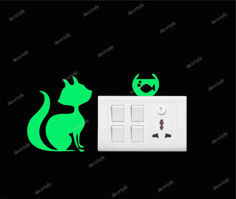 Sticker Hub Glowing Cat Wall Stickers Set of 5 SW25