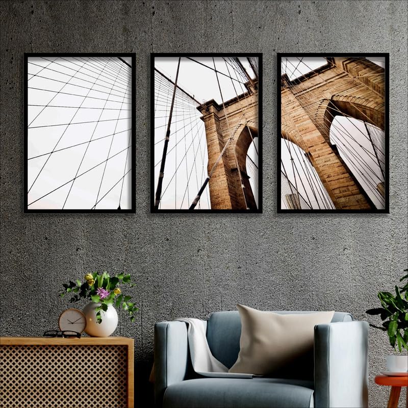 SAF paintings Set of 3 Abstract Wall Painting for Home Decoration SA-BLACKCF33604