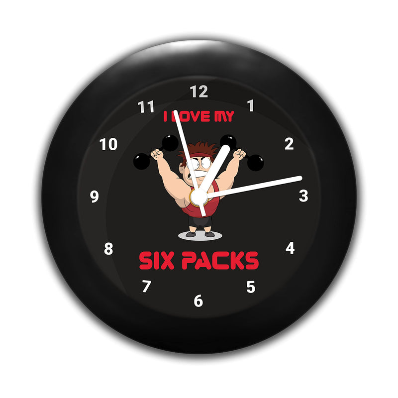 MC SID RAZZ -Six Packs (Black) - design table clock | Desk Clock for Home and Office,Best gift for friends