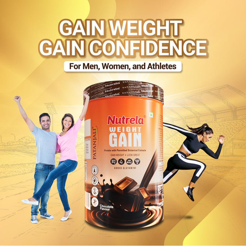 NUTRELA Weight Gainer-500G, Chocolate Flavour With FREE Shaker Bottle