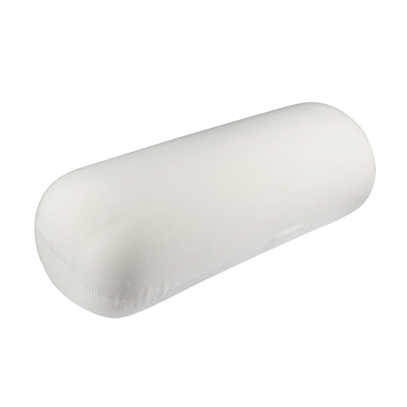 The White Willow Orthopedic Memory Foam Ultra Soft Round Bed Medium Size Bolster Pillow - 24"x 8"x 8", White