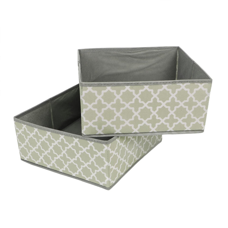 HOKIPO Foldable Storage Basket Bins Closet Wardrobe Organizer, Pack of 2 (AR-3916) Grey