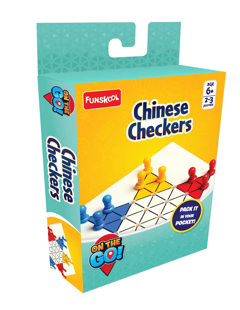 Funskool Games, Travel Chinese Checkers, The Classic Strategy Board Game, Portable Classic Travel Games, for Kids & Family, 2-6 Players, Ages 6 & Above