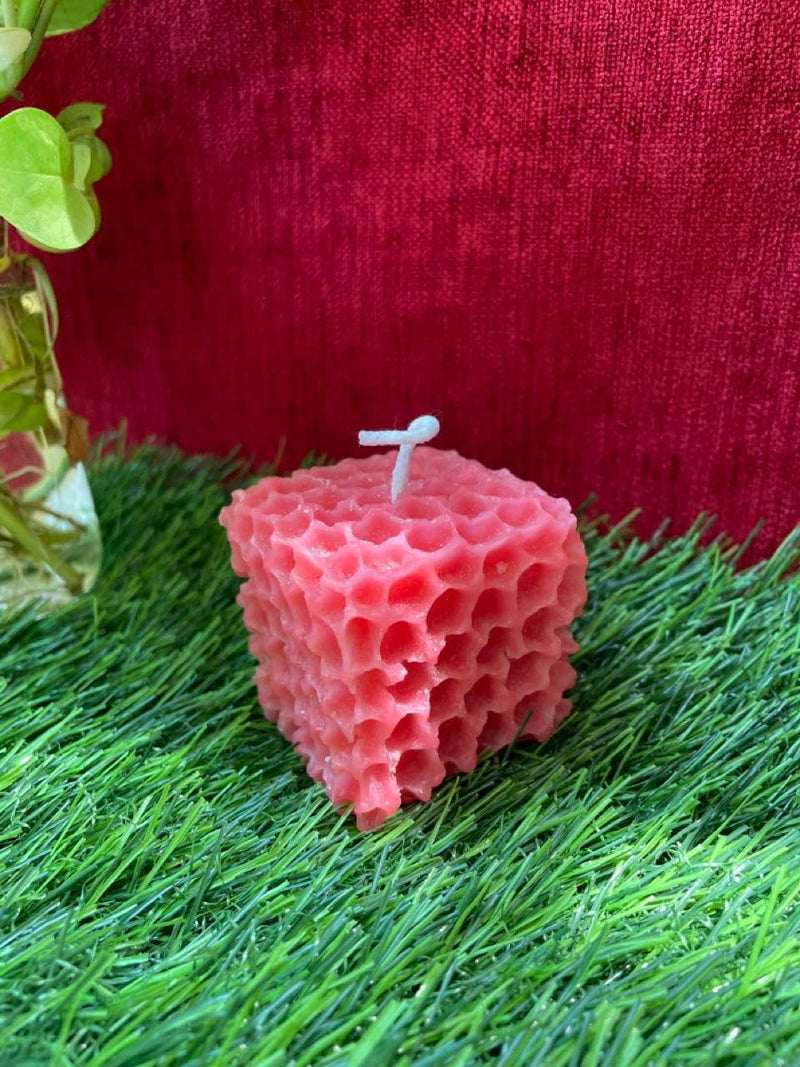 Soulshrine Square Scented Candles Honey Comb Pattern || Natural Wax || Scented Candles || Set of 3