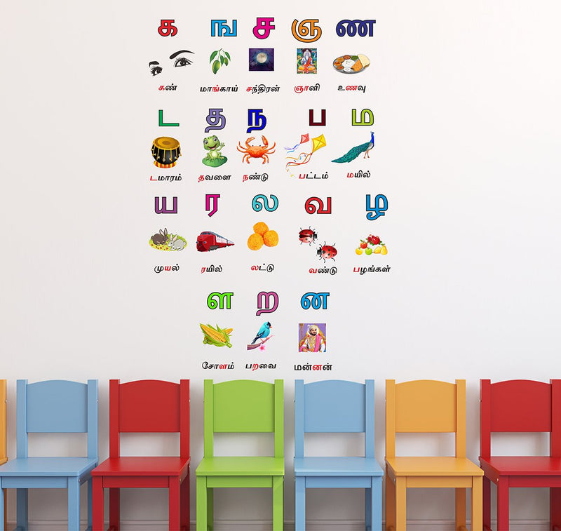 Wallstick Tamil Letters wallstickers (Vinyl 110 cm x 80 cm)