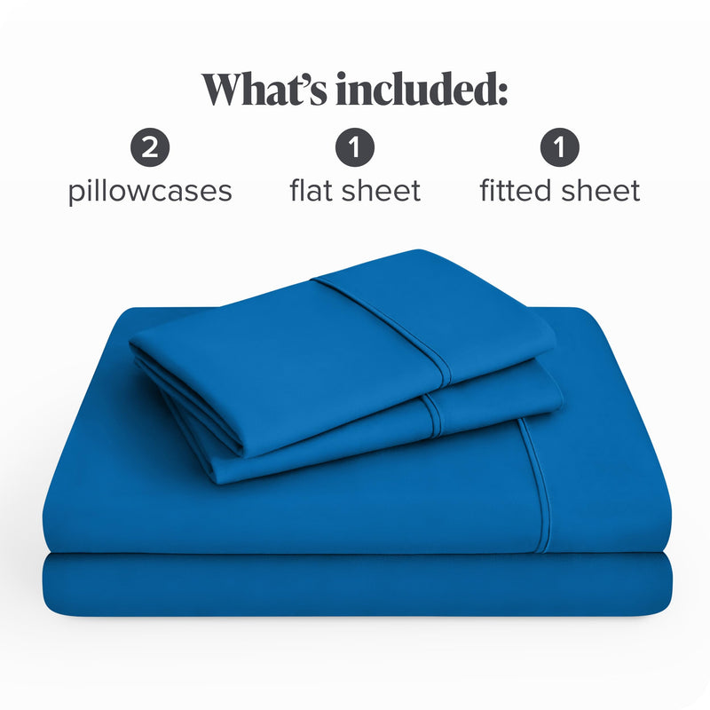 Queen, Medium Blue : Premium 1800 Ultra-Soft Microfiber Collection Queen Sheet Set, Hypoallergenic, Easy Care, Wrinkle Resistant, Deep Pocket (Queen, Medium Blue)