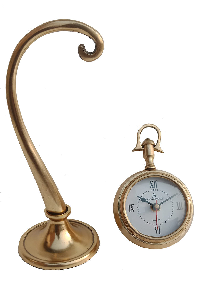 Global Art Antique Brass Table Clock, Desk Clock Attractive Look Hanging Table top Clock Home & Office Decor Gift Item