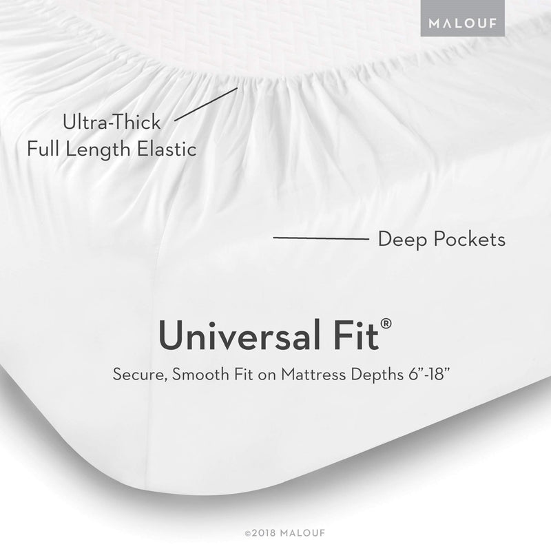 MALOUF Double Brushed Microfiber Super Soft Luxury Bed Sheet Set - Wrinkle Resistant - California King Size - Ash